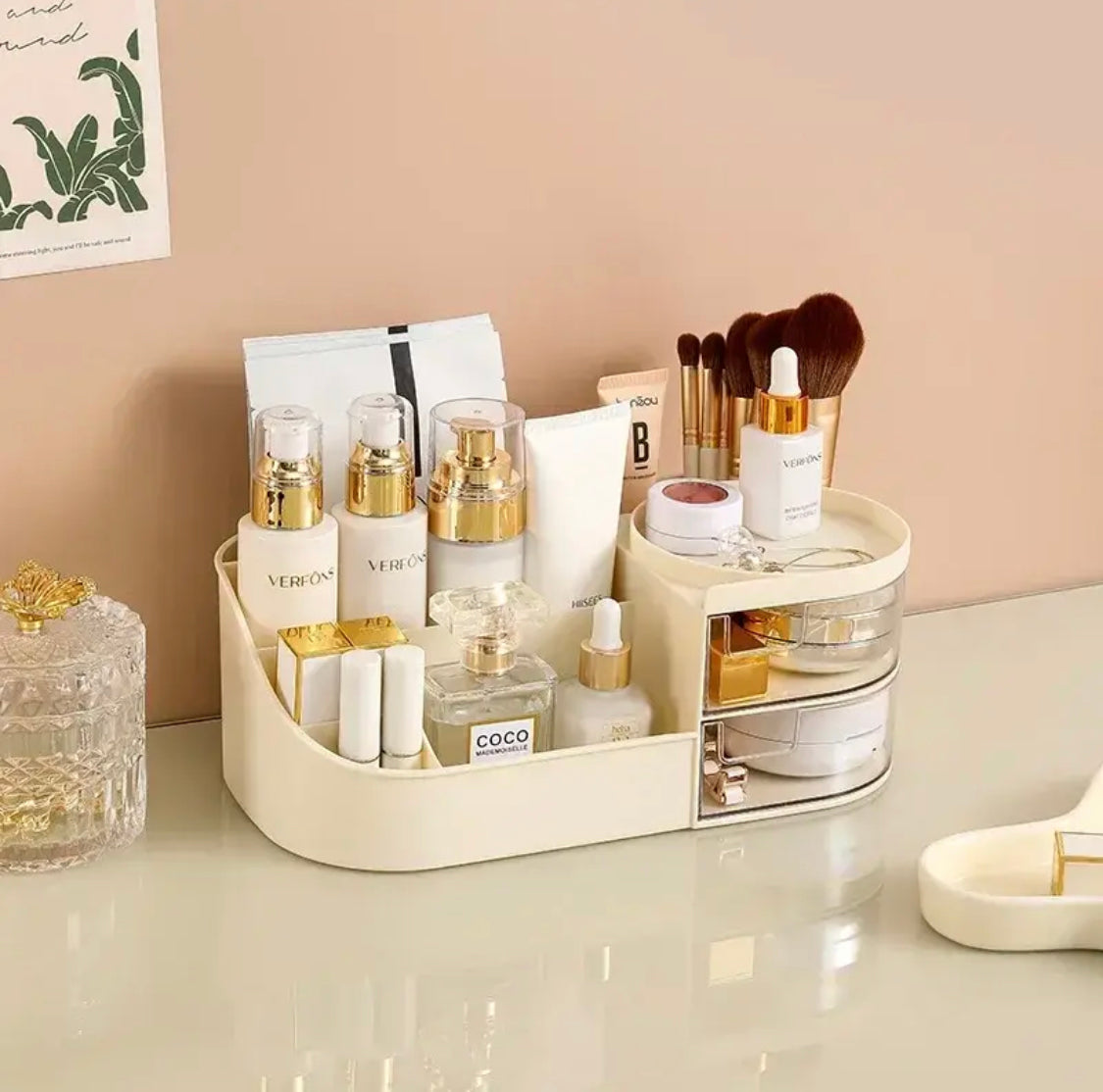 Large Capacity Makeup Drawer Organizer, Desktop Cosmetic Storage Box With Drawer, Makeup Sundries Storage Organizer Large Capacity Makeup Drawer Organizer, Desktop Cosmetic Storage Box With Drawer, Makeup Sundries Storage Organizer